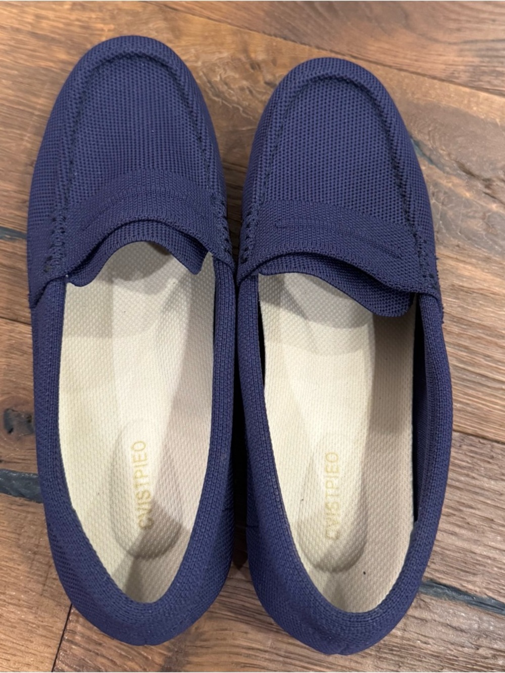 Women's Navy Slip-On Loafers - Casual Everyday Flats - Picture 4 of 9